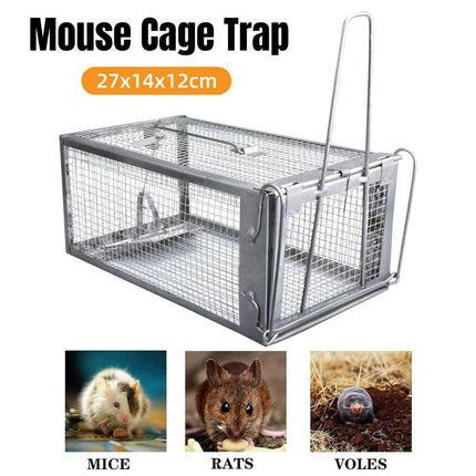 Humane Rat Trap Cage Live 1 Door Animal Catch Pest Rodent Mouse Bait Control Box.