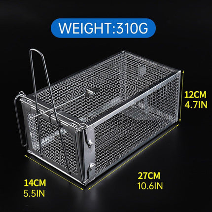 Humane Rat Trap Cage Live 1 Door Animal Catch Pest Rodent Mouse Bait Control Box.