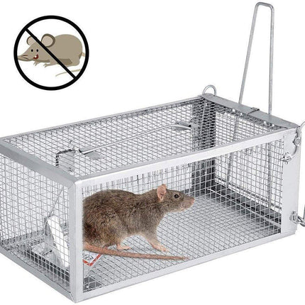 Humane Rat Trap Cage Live 1 Door Animal Catch Pest Rodent Mouse Bait Control Box.
