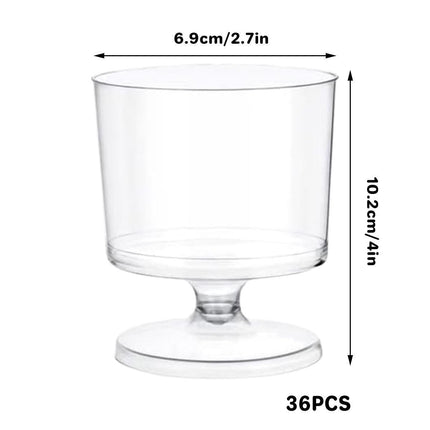 30pcs Clear Hard Plastic Mousse Cake Cup Pudding Ice Cream Dessert Serving Cups.