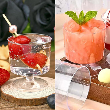 30pcs Clear Hard Plastic Mousse Cake Cup Pudding Ice Cream Dessert Serving Cups.