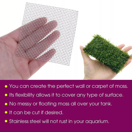 10pcs Stainless Steel Wire Mesh for Water Plants Fish Tank Aquarium Decoration - 8x8cm.