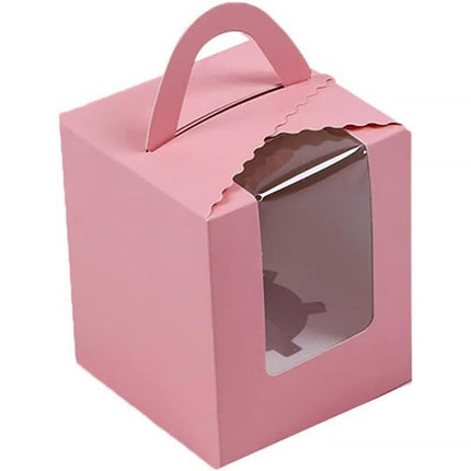 50 Pack Premium Cupcake Boxes with Window Thickened Cardboard Muffin Holders - Green.