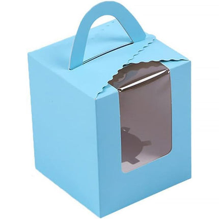 50 Pack Premium Cupcake Boxes with Window Thickened Cardboard Muffin Holders - Green.