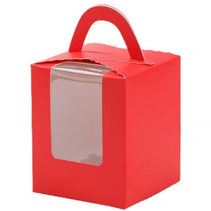 50 Pack Premium Cupcake Boxes with Window Thickened Cardboard Muffin Holders - Green.