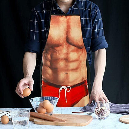 Funny Adult Men Women Novelty Aprons Party Game Cooking Kitchen BBQ Baking - Muscle Pants.