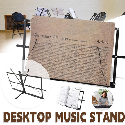 Portable Folding Music Stand Iron Desktop Book Holder Reading Sheet Rack Display.