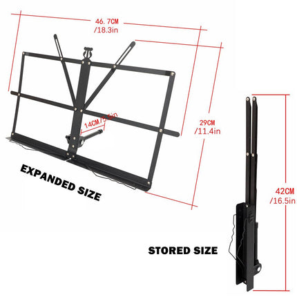 Portable Folding Music Stand Iron Desktop Book Holder Reading Sheet Rack Display.