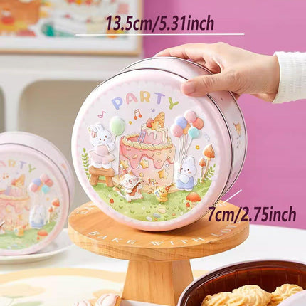 10PCS Cookie Tin Box Metal Biscuit Gift Box Candy Packaging Dragon Year Baking - Bread Bear (bump).