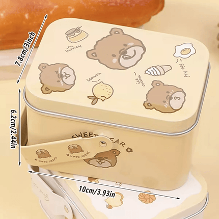 10PCS Cookie Tin Box Metal Biscuit Gift Box Candy Packaging Dragon Year Baking - Bread Bear (bump).