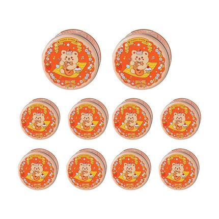 10PCS Cookie Tin Box Metal Biscuit Gift Box Candy Packaging Dragon Year Baking - Bread Bear (bump).