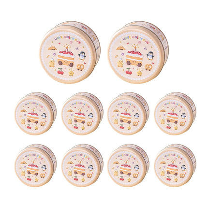 10PCS Cookie Tin Box Metal Biscuit Gift Box Candy Packaging Dragon Year Baking - Bread Bear (bump).