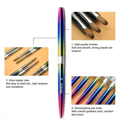Kolinsky Acrylic Nail Art Brush Manicure Powder Professional Tools Size 2-18 - 16#.