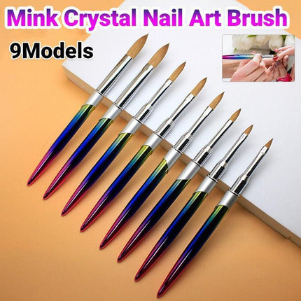 Kolinsky Acrylic Nail Art Brush Manicure Powder Professional Tools Size 2-18 - 8#.