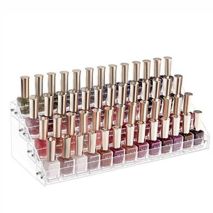 Nail Polish Storage Rack with 4 to 6 Tiers Acrylic Display Stand for Makeup and Lipstick - 5Tiers.