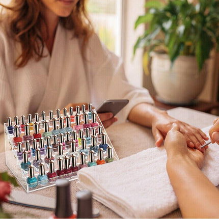 Nail Polish Storage Rack with 4 to 6 Tiers Acrylic Display Stand for Makeup and Lipstick - 5Tiers.