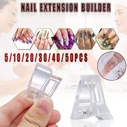 5-50Pcs Nail Tips Clip Clamps For Poly Gel Quick Building Extension Builder Tool - 5PCS.