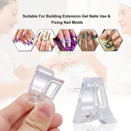 5-50Pcs Nail Tips Clip Clamps For Poly Gel Quick Building Extension Builder Tool - 5PCS.