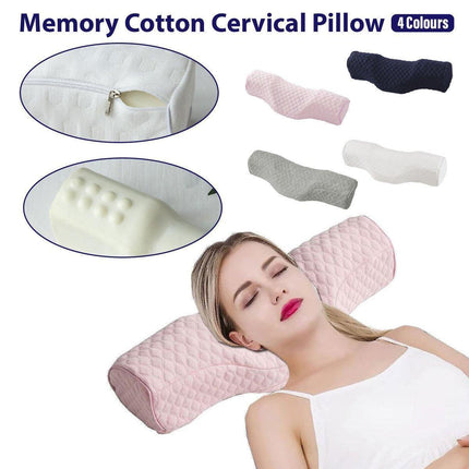 Orthopedic Memory Foam Cervical Neck Pillow for Sleep Support Slow Rebound - Navy.