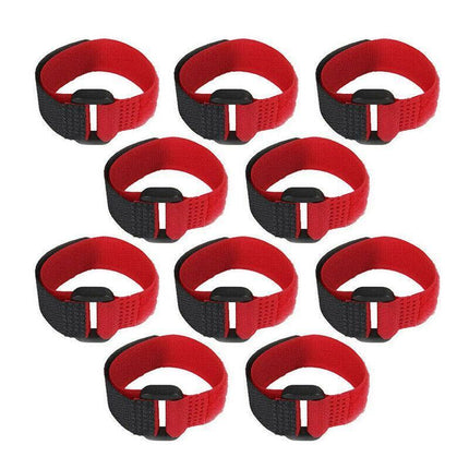 10pcs Rooster Anti Crow Collar Adjustable Nylon Neck Belt Poultry Sound Control - Red.