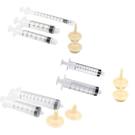 Kitten Puppy Pet Feeding Syringe Feeder Cat Dog Nursing Bottle with Pacifier - L-4PCS.