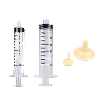 Kitten Puppy Pet Feeding Syringe Feeder Cat Dog Nursing Bottle with Pacifier - S-5PCS.