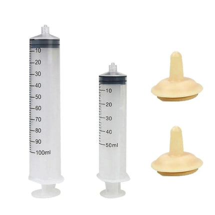 Kitten Puppy Pet Feeding Syringe Feeder Cat Dog Nursing Bottle with Pacifier - S-5PCS.