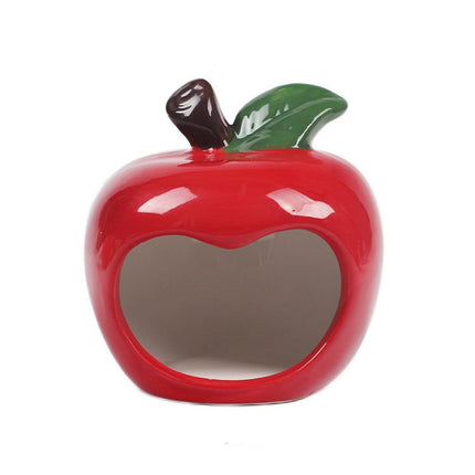 Ceramic Hamster Nest Shelter Landscaping Supplies Small Animal Hideout House - Strawberry.