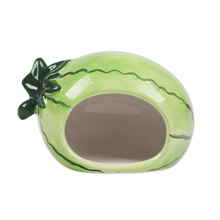 Ceramic Hamster Nest Shelter Landscaping Supplies Small Animal Hideout House - Strawberry.