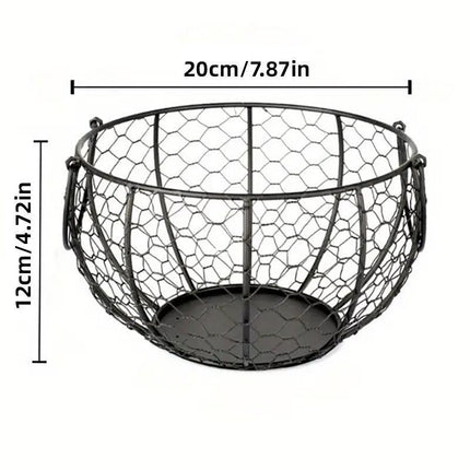 Egg Basket Fruit Storage Basket Blue Iron Basket Home Sundries Organiser Holder.