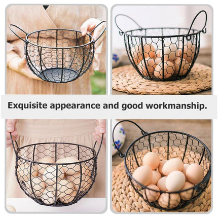 Egg Basket Fruit Storage Basket Blue Iron Basket Home Sundries Organiser Holder.