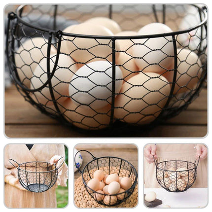 Egg Basket Fruit Storage Basket Blue Iron Basket Home Sundries Organiser Holder.