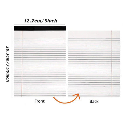 4PCS Tearable Lined Notepad Simple Design Colourful Memo Pad Notebook - Blue.
