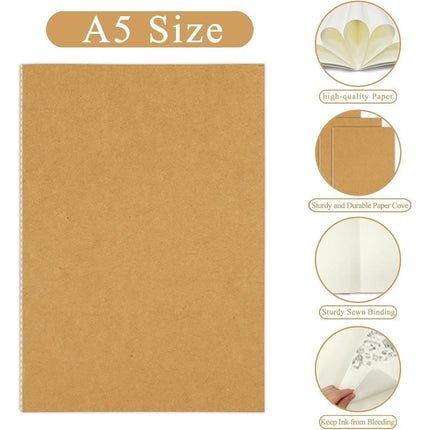 20pcs A5 Notebook Workbook Kraft Paper Notepad for School Office Writing Use.