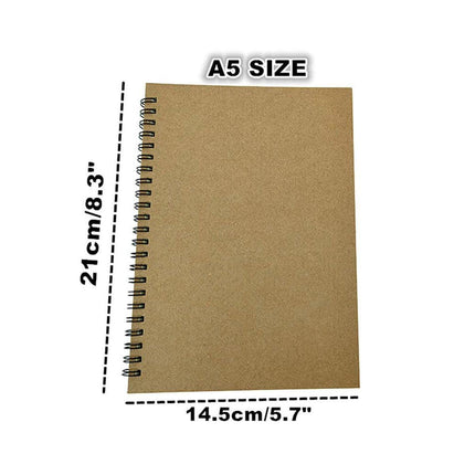 6pcs A5 Spiral Notebook Homework Exercise Book Durable Notepad for School Office.