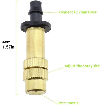 10pcs Adjustable Atomizing Copper Nozzles for Garden Watering Spraying.