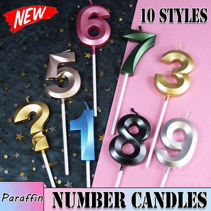Classic Number Candles Individually Packed With Stand Birthday Make Up Ur Number Rose Gold - Number 8.