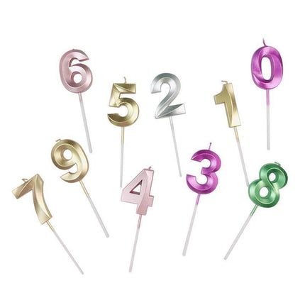 Classic Number Candles Individually Packed With Stand Birthday Make Up Ur Number Rose Gold - Number 8.