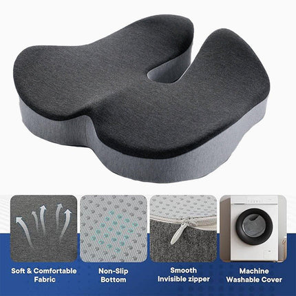Slow Rebound Memory Foam Seat Cushion Office Chair Pad for Sedentary Hip Support.