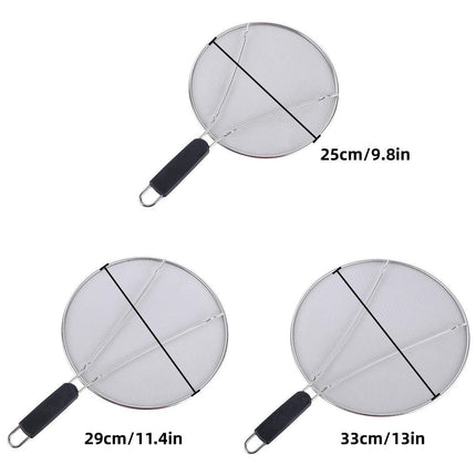 Stainless Steel Mesh Cover Anti Scald Filter Screen Anti Splash Lid For Kitchen - 29cm.