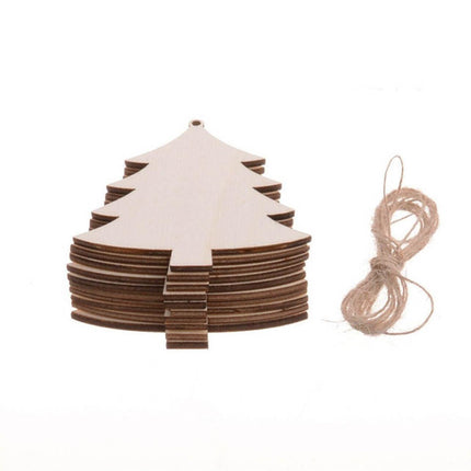 Wooden Christmas Hanging Ornament for Tree DIY Craft Decoration 10pcs - Deer02.