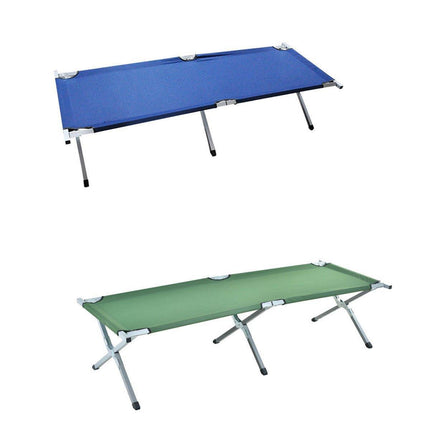 Portable Lightweight Folding Aluminum Camping Bed Ultra Light Outdoor Camp Bed - Green.