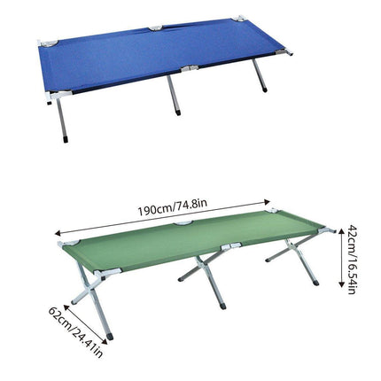 Portable Lightweight Folding Aluminum Camping Bed Ultra Light Outdoor Camp Bed - Green.