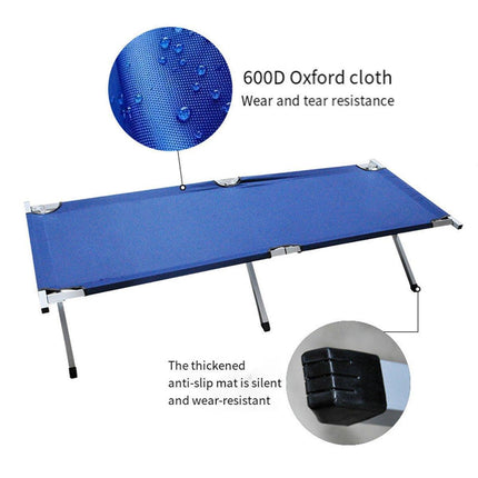 Portable Lightweight Folding Aluminum Camping Bed Ultra Light Outdoor Camp Bed - Green.