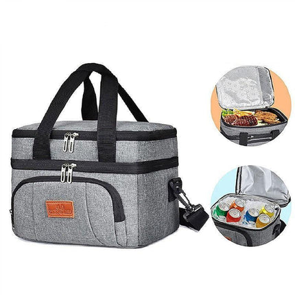 10L Insulated Lunch Bag Waterproof Cooler Bag with Strap for Picnic Work Travel.