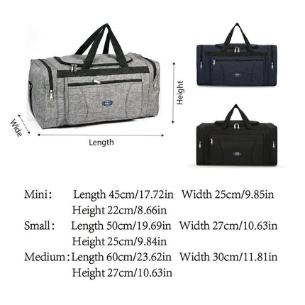 Large Capacity Waterproof Travel Luggage Bag Lightweight Foldable Handbag - Medium-Grey.
