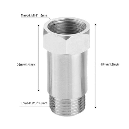 2X 45Mm O2 02 Oxygen Sensor Extender M18 X 1.5 Cel Fix Extension Spacer Adapter.