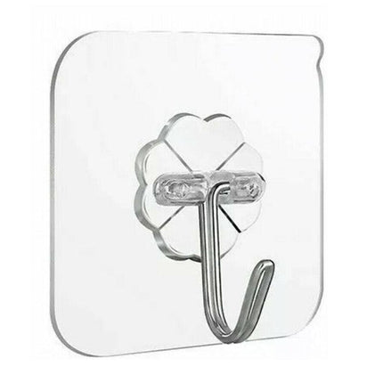 24-48Pcs Clear Seamless Adhesive Hook Strong Stick Wall Hook Load Kitchen Hanger - 24 PCS.