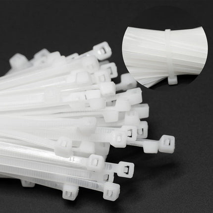 100X Cable Ties Zip Ties Nylon UV Stabilised Bulk White Cable Ties - 10*600mm White.