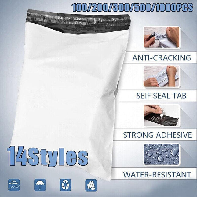 Poly Mailer Bags Mailing Satchel Plastic Courier Self Sealing Packing - 20*80cm *100 PCS.